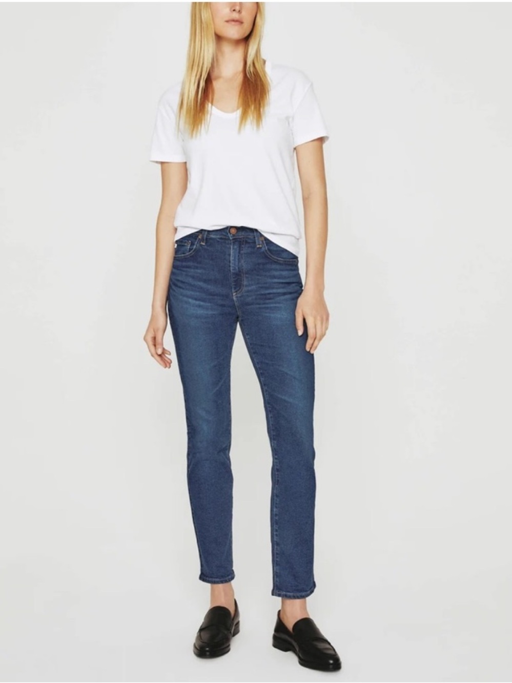 AG Adriano Goldschmied Saige High Rise Straight Leg Dark Wash Jeans size 29
